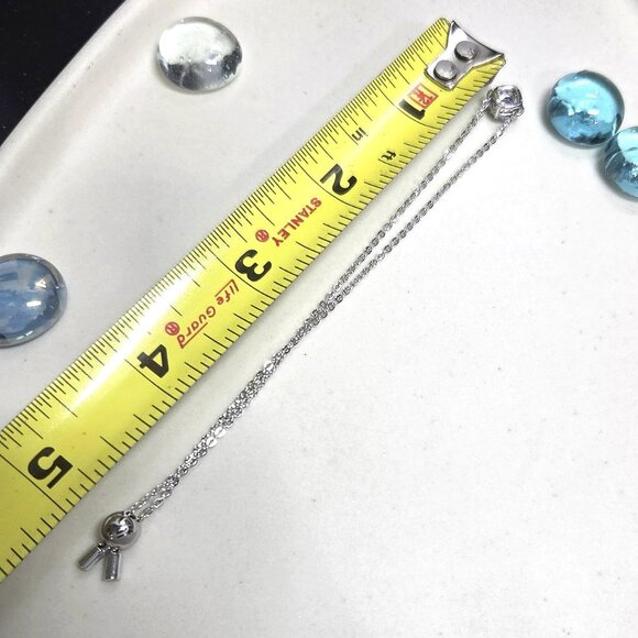 Authentic Swarovski Blue & Clear Crystal Sliding Bracelet Minimalist Solitaire - Picture 4 of 7